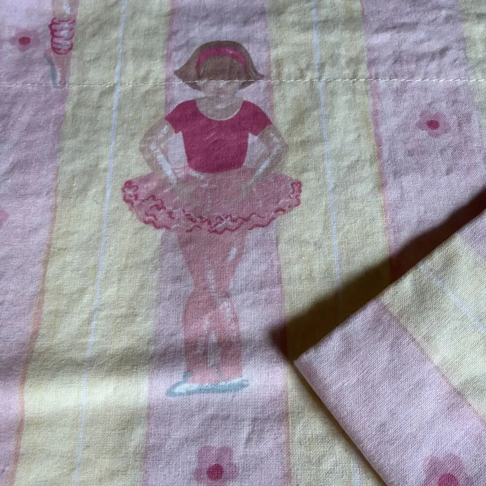 Vintage Laura Ashley Valance  Ballerina Yellow Pink 17” X 88”  USA
